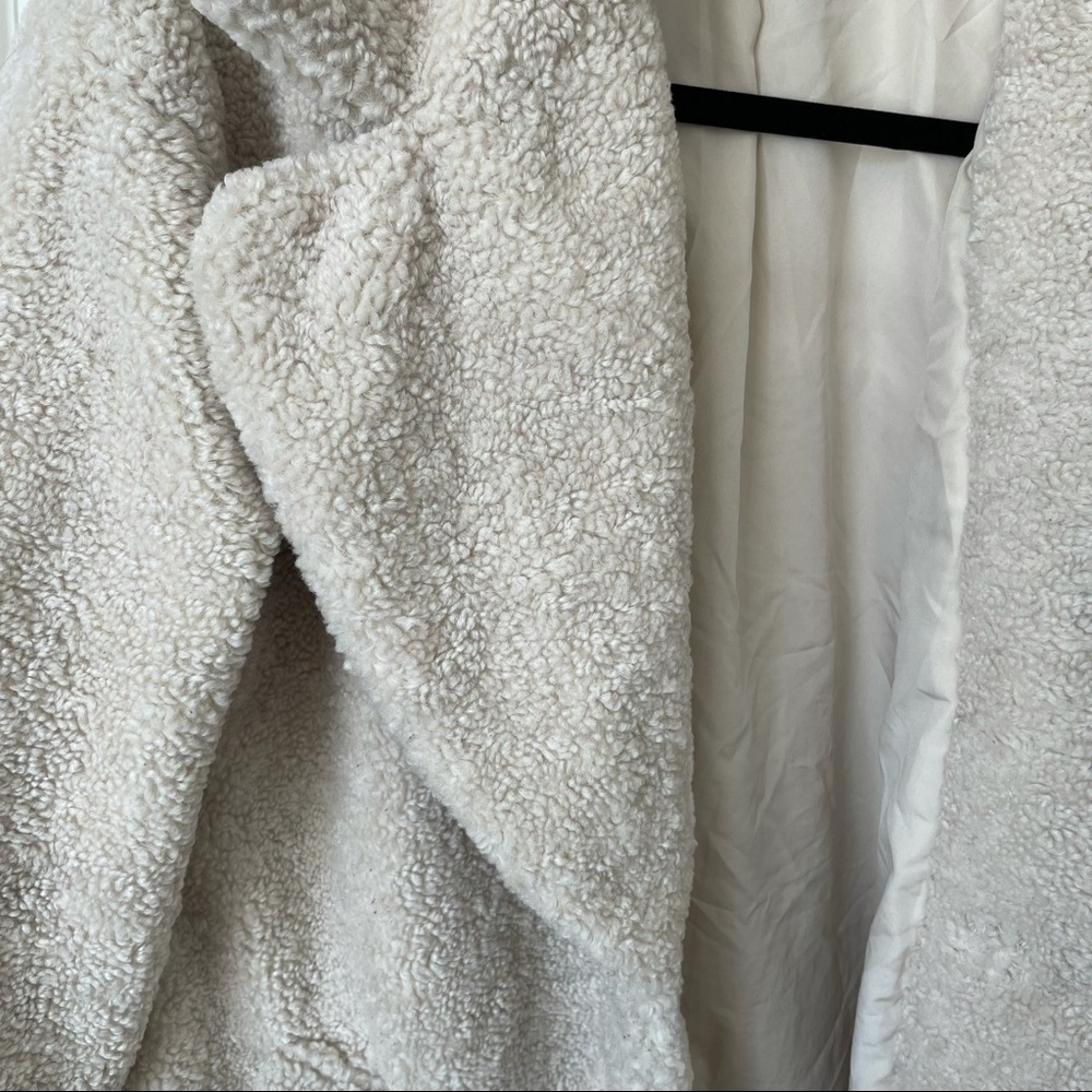 H&M Sherpa teddy coat cream size xs - Picture 2 of 9